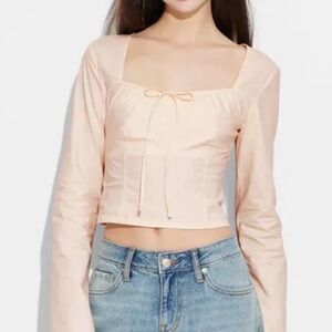 Wild Fable Pink Crop Top with Square Neckline XL